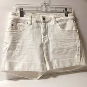 Caslon boyfriend cuffed white denim jean shorts